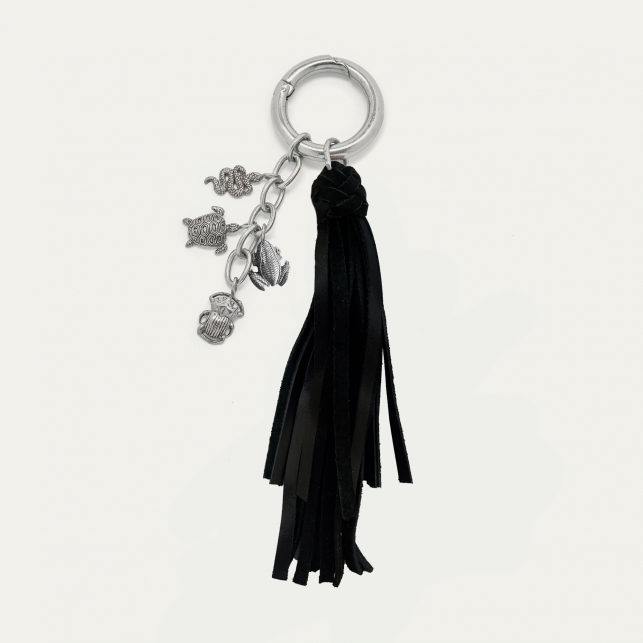 Porte Clés Fred Noir Argent