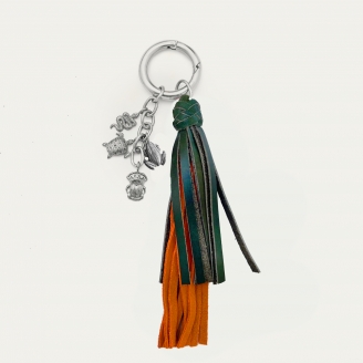 Porte Clés Fred Orange Vert Argent