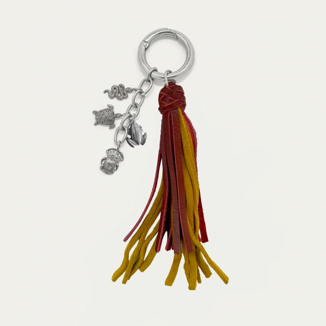 Porte Clés Fred Moutarde Bordeaux Argent