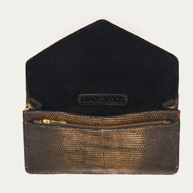 Old Gold Lizard Card Holder Big Alex