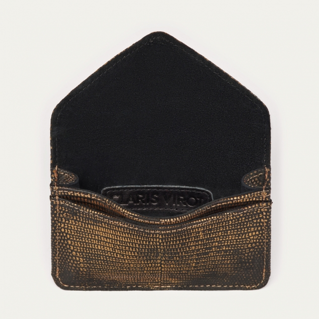 Old Gold Lizard Card Holder Alex