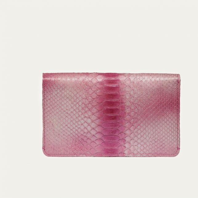 Washed Burgundy Python Card Holder Big Alex