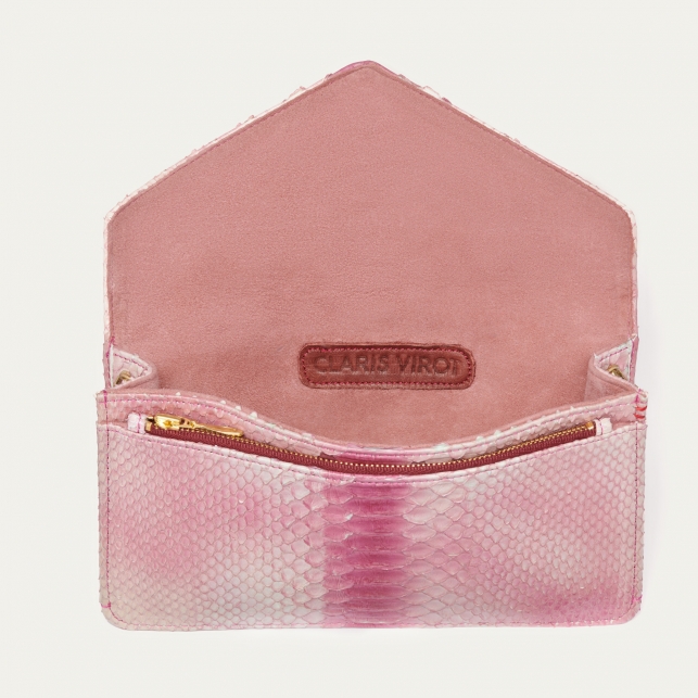 Porte Cartes Python Big Alex Rouge Bordeaux Délavé