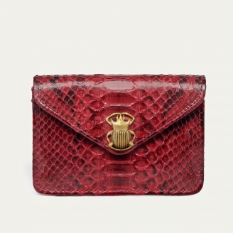 Porte Cartes Python Alex Burgundy