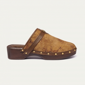 Sabot Arlette Cuir Kaki