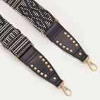 Bandoulière Tissée Noire Metallerie Or
