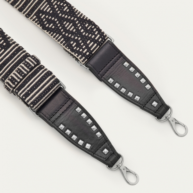 Woven Black Leather Strap Woven