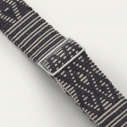 Bandoulière Tissé Cuir Noir Metallerie Argent