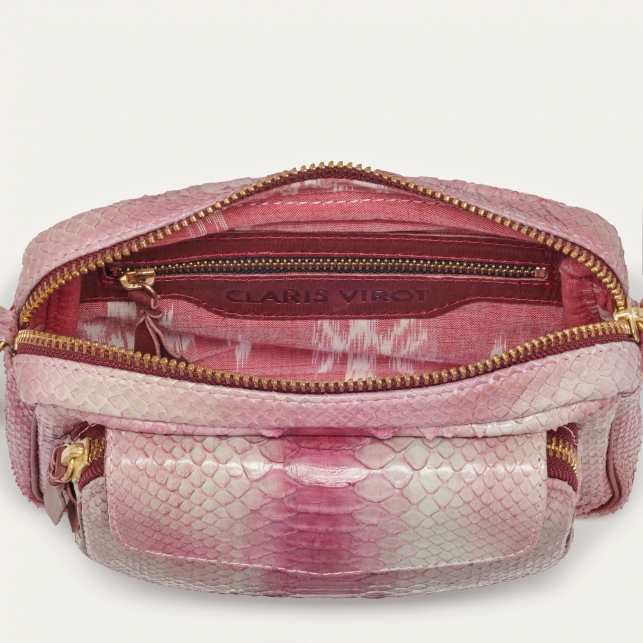 Sac Python Charly Rouge Bordeaux Delavé