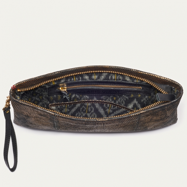 Pochette Lézard Lou Vieil Or