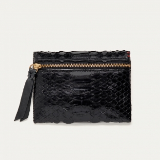 Porte Monnaie Python Olivia Noir 