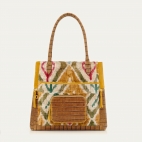 Rhomb Velvet Leather Hugo Tote Bag