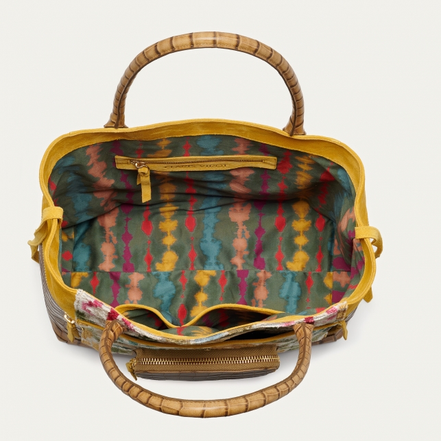 Rhomb Velvet Leather Hugo Tote Bag