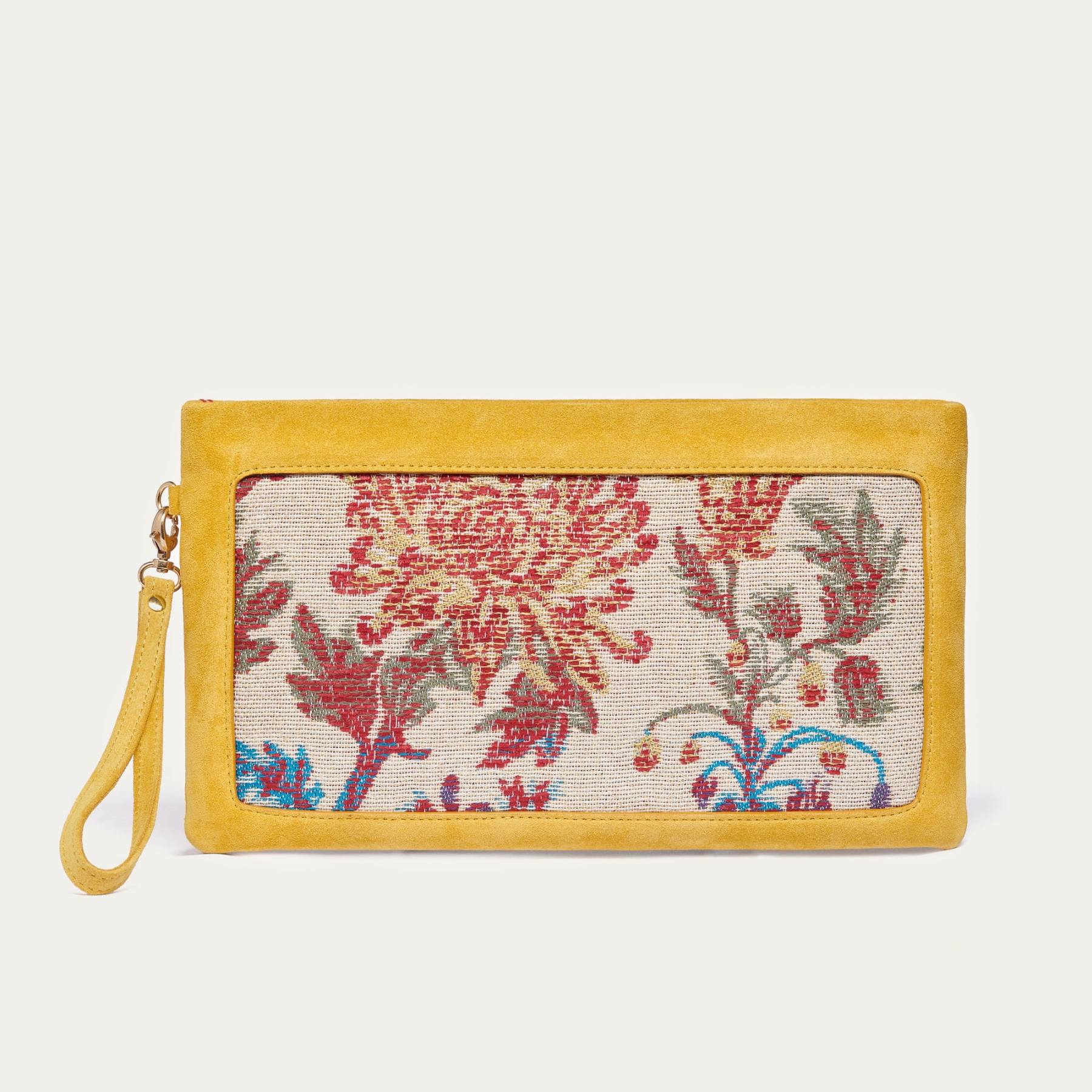 Beige Rococo Leather Clutch Lou