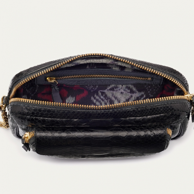 Sac Python Big Charly Noir Chaîne Or