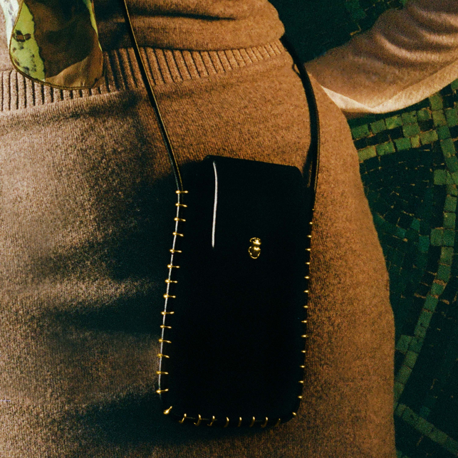 Black Leather Emile Sunglasses Case