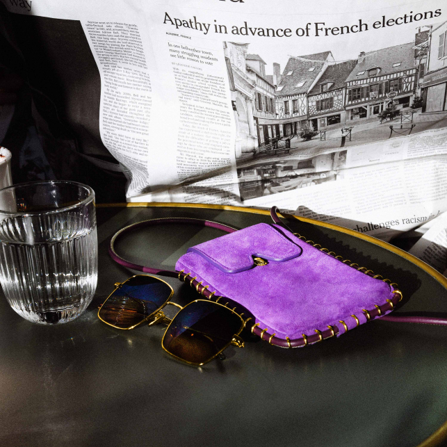 Ultraviolet Leather Emile Sunglasses Case