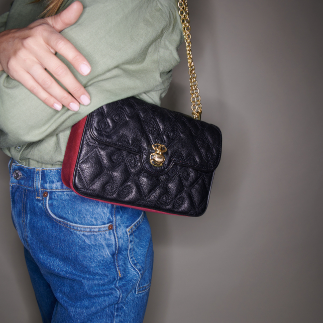 Liquorice Leather Ava Medium Bag