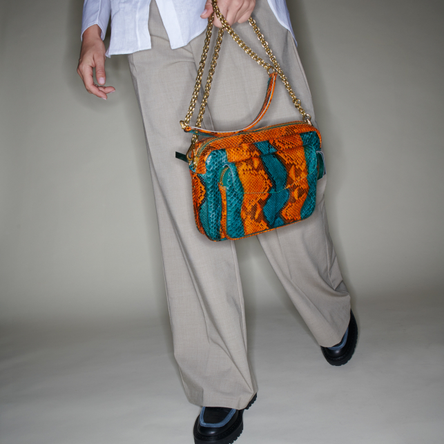 Sac Python Big Charly Vert Orangé