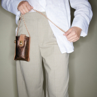 Golden Brown Leather Phone Bag Double Marcus