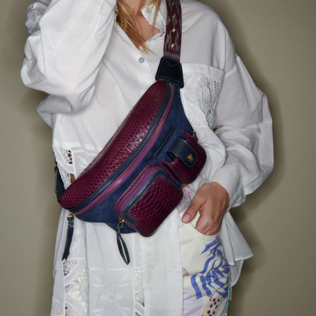 Sac Banane Python Romeo Violet