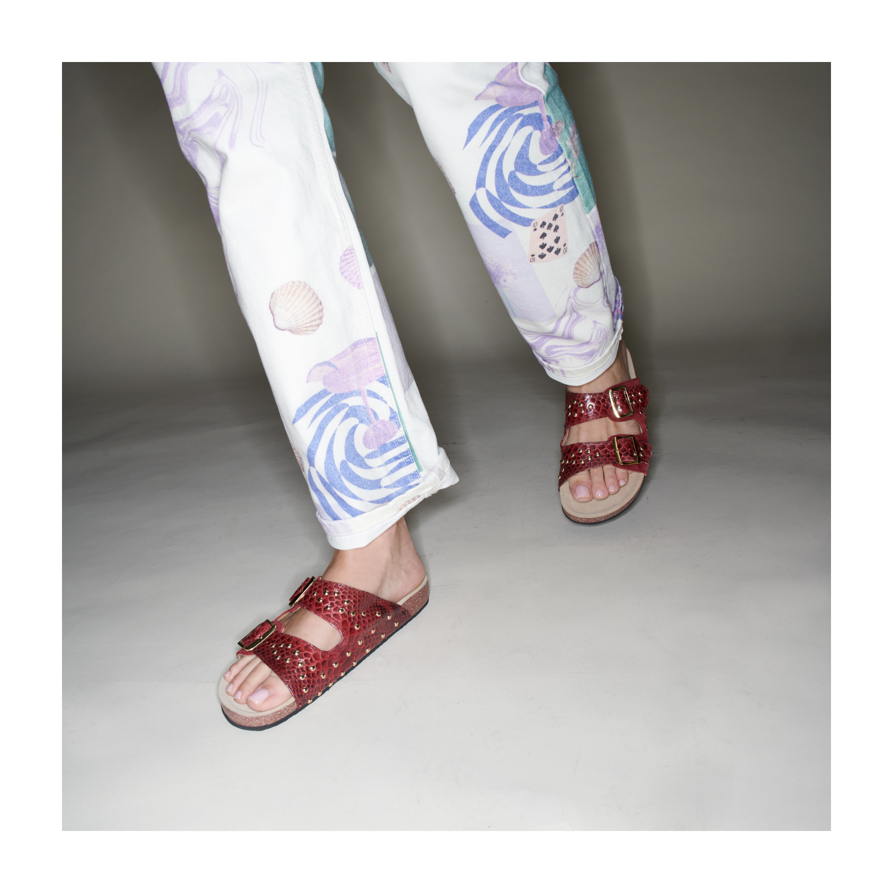 Burgundy clearance bandana slippers