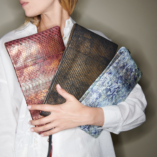 Pochette Python Lou Cuivre