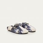 Blue Timor Georgette Mules