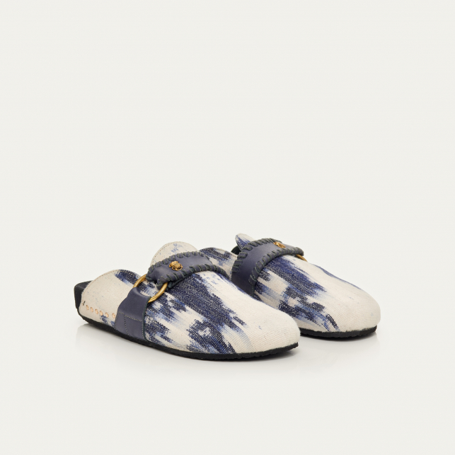 Mules Georgette Timor Bleu