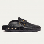 Mules Georgette Lezard Noir