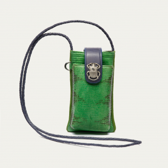 Etui à Telephone Double Marcus Lizard Vert Yuzu