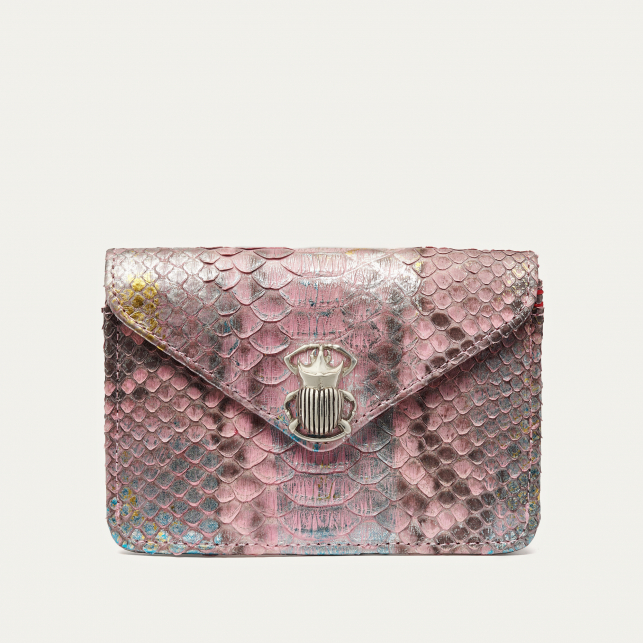 Pink Coral Python Card Holder Alex
