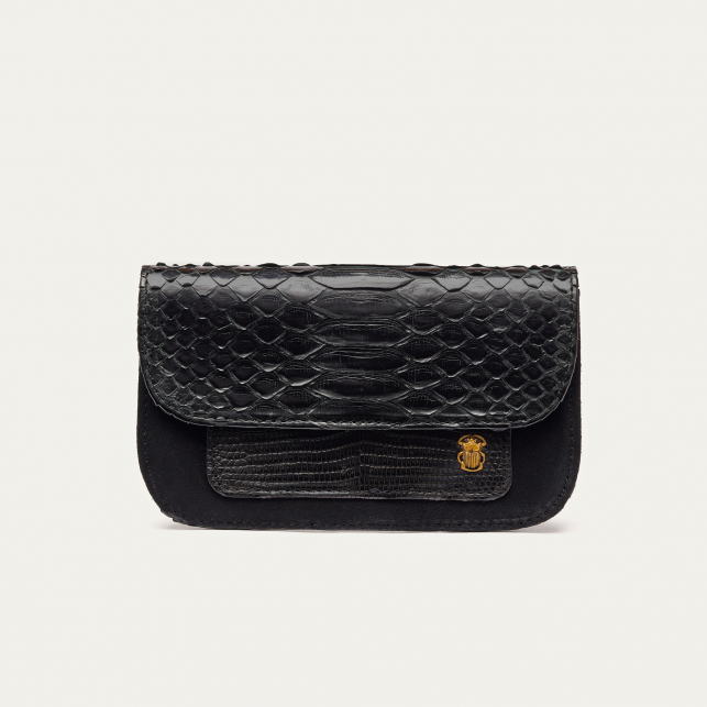 Black Python Bianca Card Holder