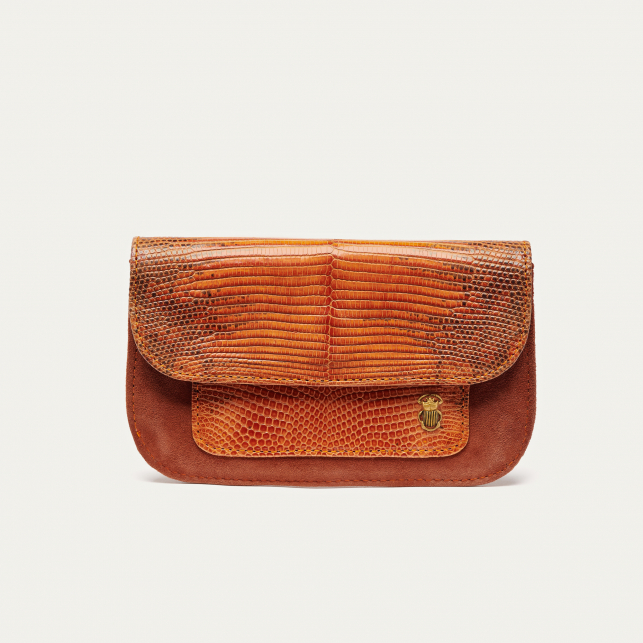 Porte Cartes Lézard Bianca Orange