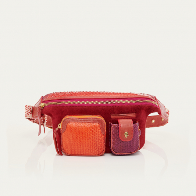 Sac Banane Python Romeo Rouge Levant