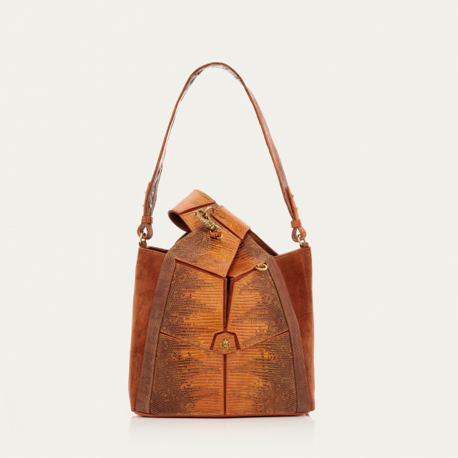 Sac Lézard Mina Marron Caramel Kocha