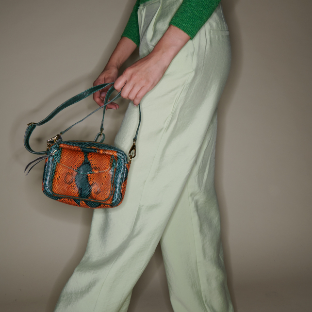Sac Python Baby Charly Vert Orangé