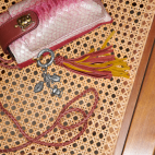 Silver Mustard Burgundy Fred Key Holder