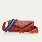 Sac Cuir Gaston Embossé Tressé Rouge Brique Rouge Anko