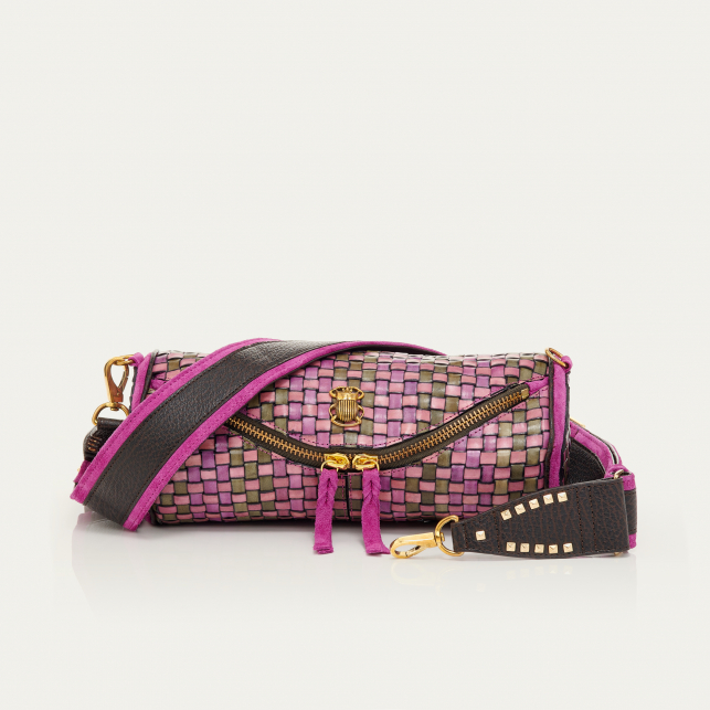 Sac Cuir Gaston Tressé Rose Sakura