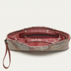 Pochette Python Lou Corail Rose