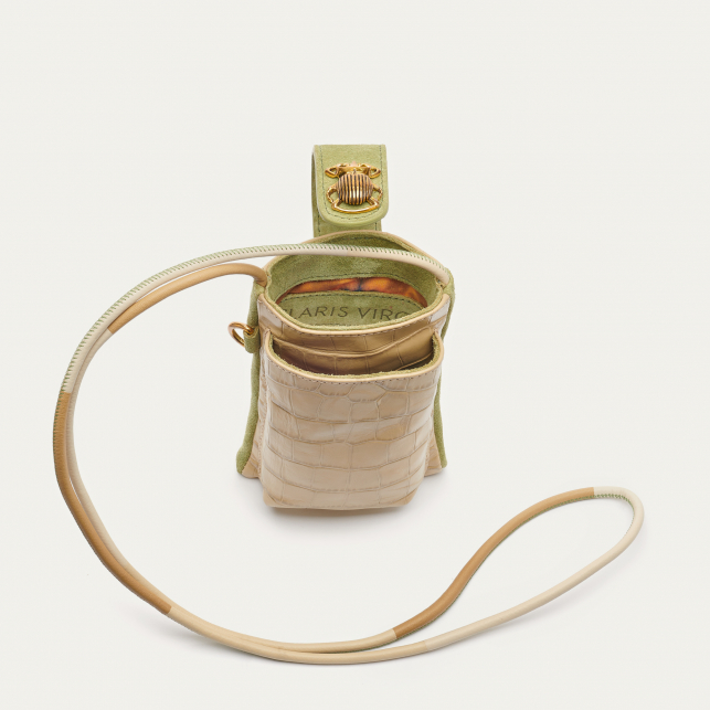 Etui à Telephone Cuir Double Marcus Sesame