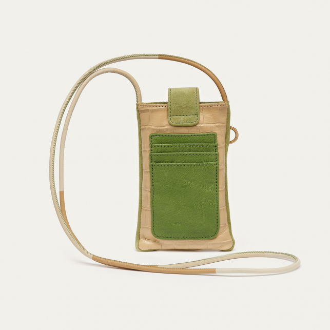 Etui à Telephone Cuir Double Marcus Sesame