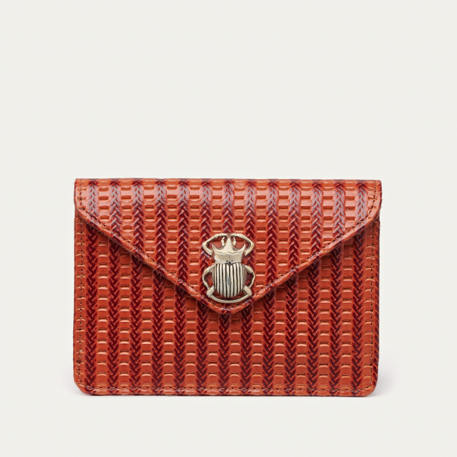 Porte Carte Cuir Embossé Tressé Alex Anko
