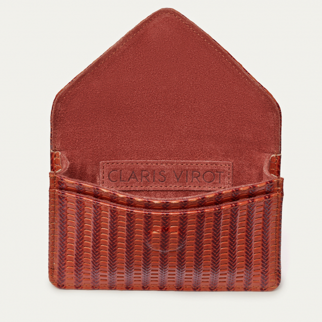 Porte Carte Cuir Embossé Tressé Alex Anko