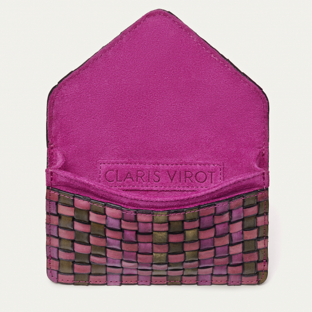 Sakura Woven Leather Card Holder Alex