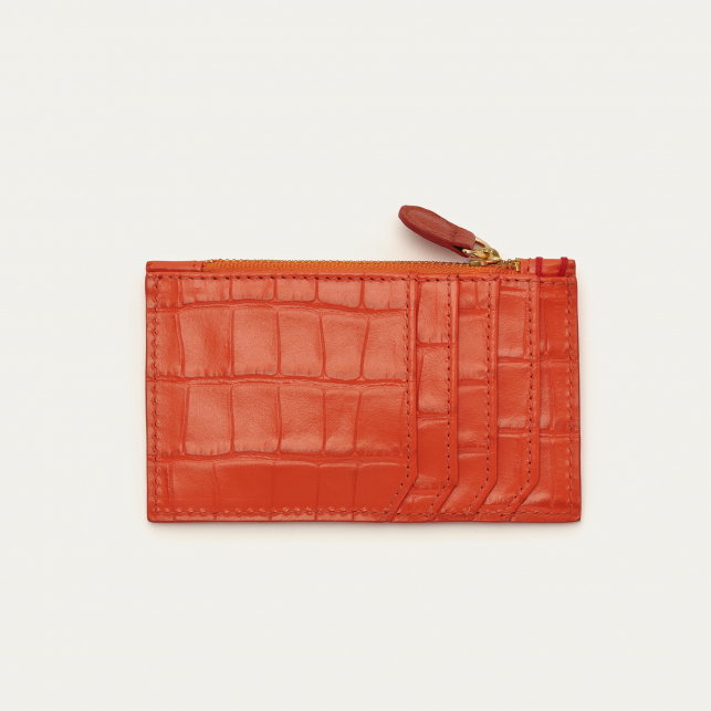 Porte Carte Cuir Embossé Croco Helena Koi