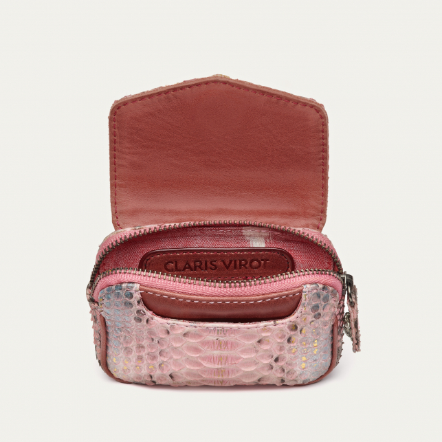 Porte-Monnaie Python Karl Corail Rose