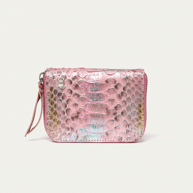 Portefeuille Python Mini Bob Rose Corail
