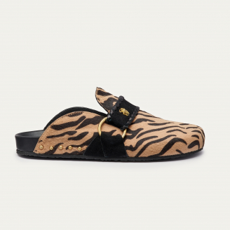 Mules Georgette Cuir Imprimé Tora